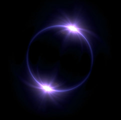 purple Solar eclipse in space concept with ring flare