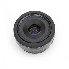 
lens on the white background