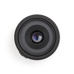 
lens on the white background