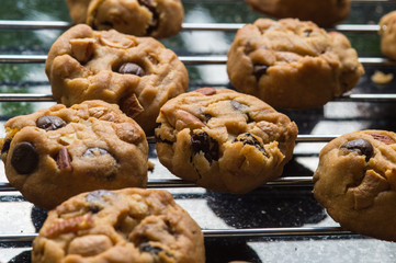Selective focus with shallow depth of field on home made cookies