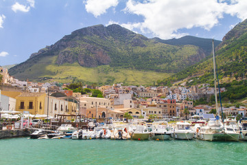 Fototapeta na wymiar Port in Italian City Castellammare.