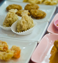 Many types of fried food.