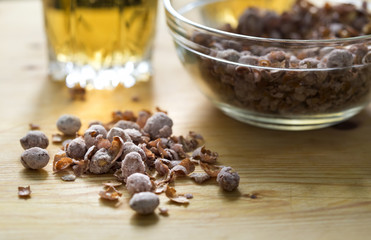 Salted peanuts with beer