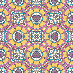 Ethnic floral seamless pattern