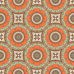 Ethnic floral seamless pattern