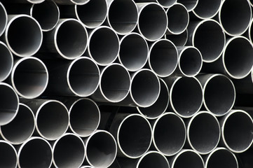 Stack of steel pipes