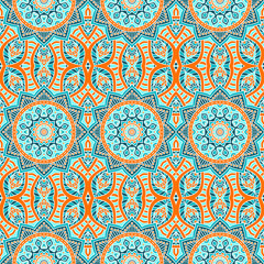 Ethnic floral seamless pattern