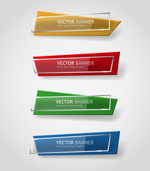 Vector infographic origami banners set.