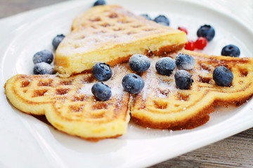 Breakfast - waffles with fresh berries