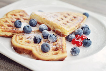 Breakfast - waffles with fresh berries