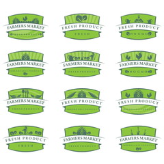 Set of illustration farm labels.Vector