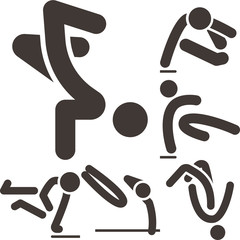 Parkour icons sets