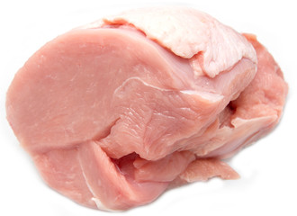 fresh turkey meat on a white background