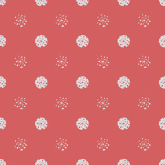 Vector seamless geometric pattern background for decoration, wallpaper, web page, surface textures and print. Minimalistic gray circle red backdrop