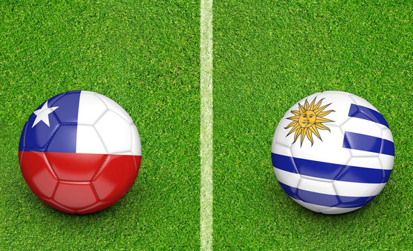 2015 soccer tournament, teams Chile vs Uruguay