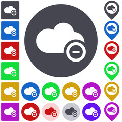 Remove from cloud icon, button, symbol set
