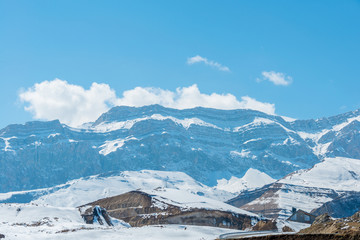 Fototapeta premium Winter mountains in Qusar region of Azerbaijan
