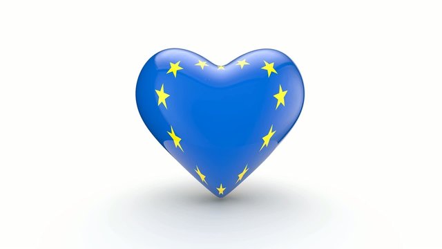 Coraz&oacute;n isolado con la bandera europea