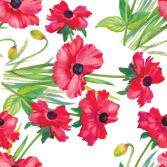 Fototapeten Seamless pattern watercolor flowers, paper, textile, fabric, wrapper, wallpaper,vector © kostanproff