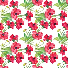 Fotobehang Seamless pattern watercolor flowers, paper, textile, fabric, wrapper, wallpaper,vector © kostanproff