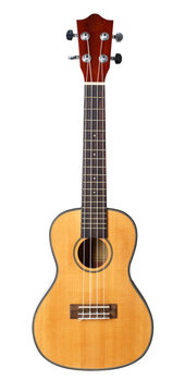 Small Hawaiian four stringed ukulele guitar