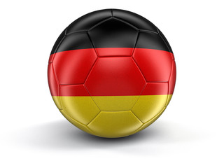 Soccer football with German flag. Image with clipping path