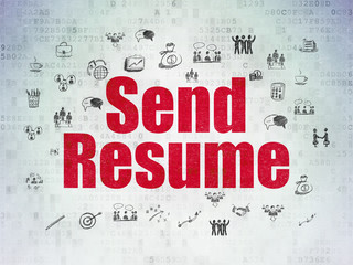 Fototapeta premium Finance concept: Send Resume on Digital Paper background