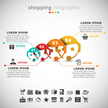 Shopping infographic made of operators.