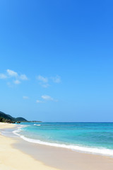 Fototapeta na wymiar 美しい沖縄のビーチと青空