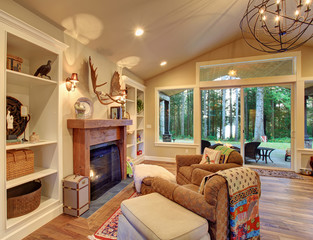 Elegant living room with decor.