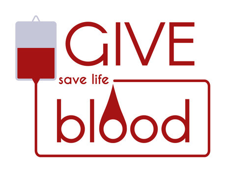 Give blood - Save life vector medical concept