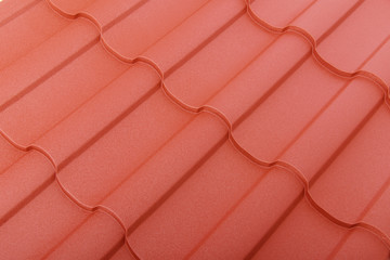 Close up of terracotta roof tiles