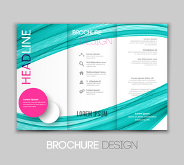 Vector template leaflet design with color lines