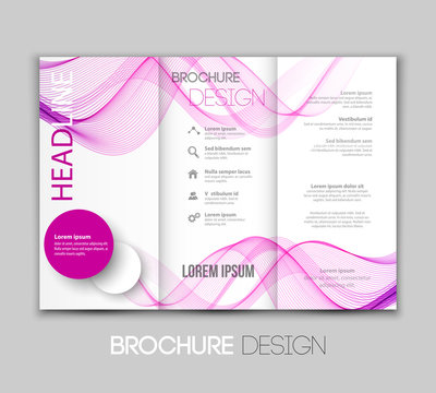 Vector template leaflet design with color lines