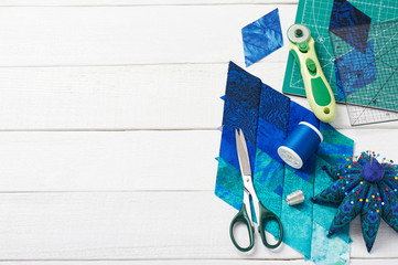 Accessories for patchwork top view