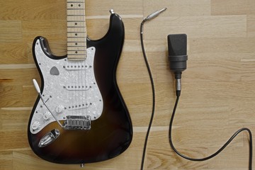 Naklejka premium Guitar Music Instruments Microphone 