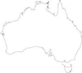 Australia Mapa - Kontur