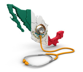 Map of Mexico with Stethoscope (clipping path included) - 85618782