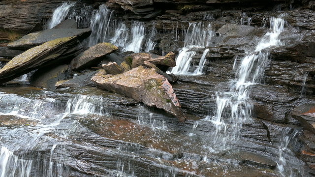 El Sapito waterfall in Canaima National Park, Gran Sabana, Bolivar State, Venezuela. Canaima is a world known place for the beauty of nature and countless waterfalls.