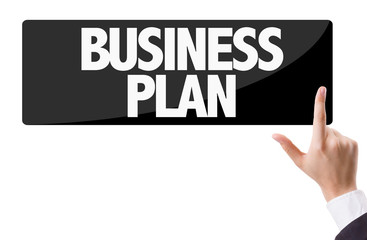 Businessman pressing button with the text: Business Plan