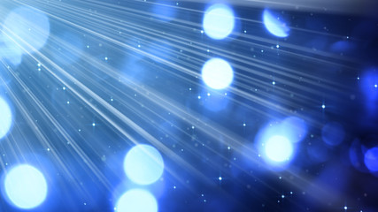 Obraz premium light rays and bokeh circles blue background