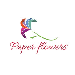 Vector illustration icon of color paper flowers