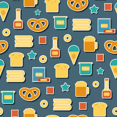 Seamless background on gluten products theme with modern flat