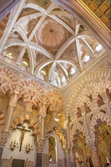 Fototapeta na wymiar Cordoba - mudejar part of Cathedral with the ceiling