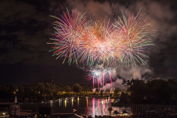 Fireworks over Forest Park in St Louis