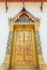 The exquisitely temple door in Thailand