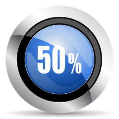 50 percent icon sale sign