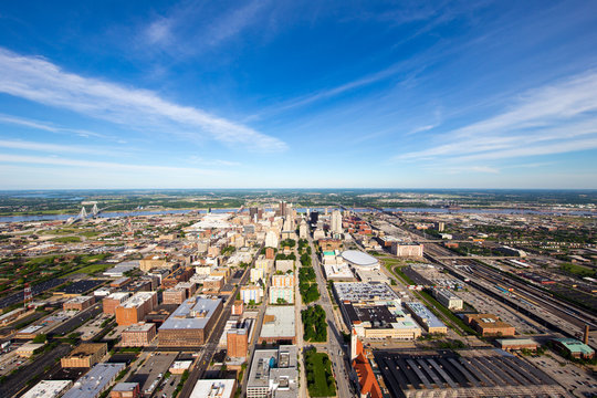 St. Louis Missouri Aerial Skyline Daytime