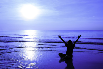 Woman happy with sun