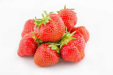 Fresh Strawberries in White Background